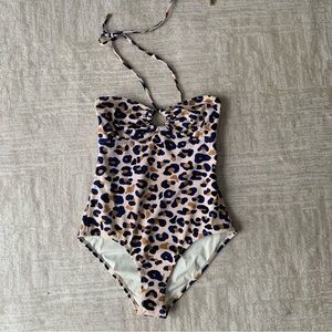 Diane Von Furstenberg Leopard Print One Piece Swimsuit